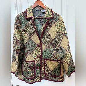 Vintage Blair Tapestry "barn coat" lightweight jacket button-front closure Sz M